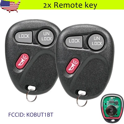 2 For Chevrolet Tahoe Suburban 2000 2001 Remote Control Car Key Fob KOBUT1BT - Image 1 of 4
