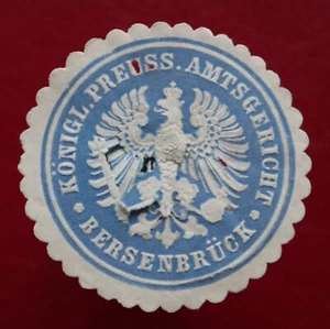 REY. PREUSS. AMTSGERICHT BERSENBRÜCK - carta sello sello - #M195 - Imagen 1 de 3