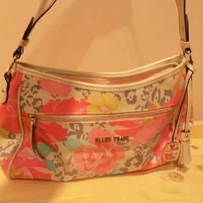 Bolsa tote Ellen Tracy rosa floral couro sintético - Imagem 1 de 4