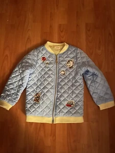 Disney Quilted Bomber Jacket Kids 10 Tutu Couture Beauty Beast - Picture 1 of 4