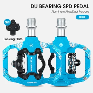 WEST BIKING Bike Clipless Pedals SPD Self-Locking DU Bearing Bicycle Pedals - Picture 1 of 15