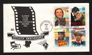 OPC 1990 Classic Films FDC Set Sc#2445-8 Glen Cachet 44096 - Imagen 1 de 1