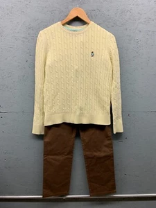 Conjunto de suéter y pantalones chinos Teenie Weenie para mujer M/L tejido con cable preppy informal - Imagen 1 de 19