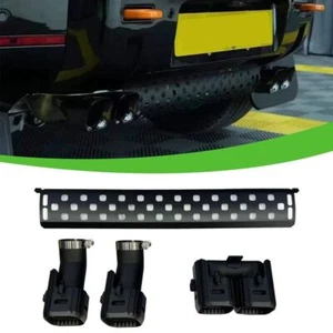 Black Tail Exhaust Tips Pipes For Land Rover Defender 90 110 130 2020-24 3.0L - Picture 1 of 7