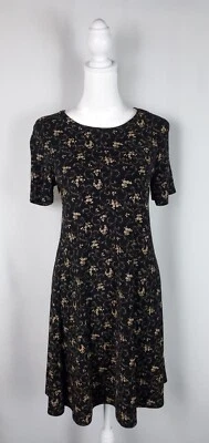 Vestido Pequeño De Colección Para Mujer Pequeño Negro Pradera Slinky Líquido Tejido Oscuro Cottagecore Foto 1 de 4