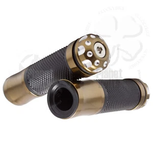 Manillar 22mm Izquierdo Derecho CNC Sombra Empuñadura 7/8" Extremo Universal Agarre Bronce - Imagen 1 de 3