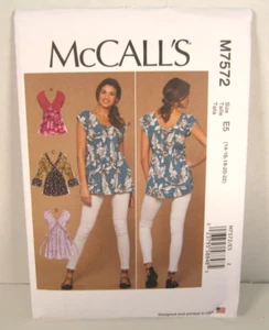 McCall's 7572 Easy Gathered Tops w/Sleeve Variations Misses' 14-22 Uncut Pattern - Picture 1 of 3