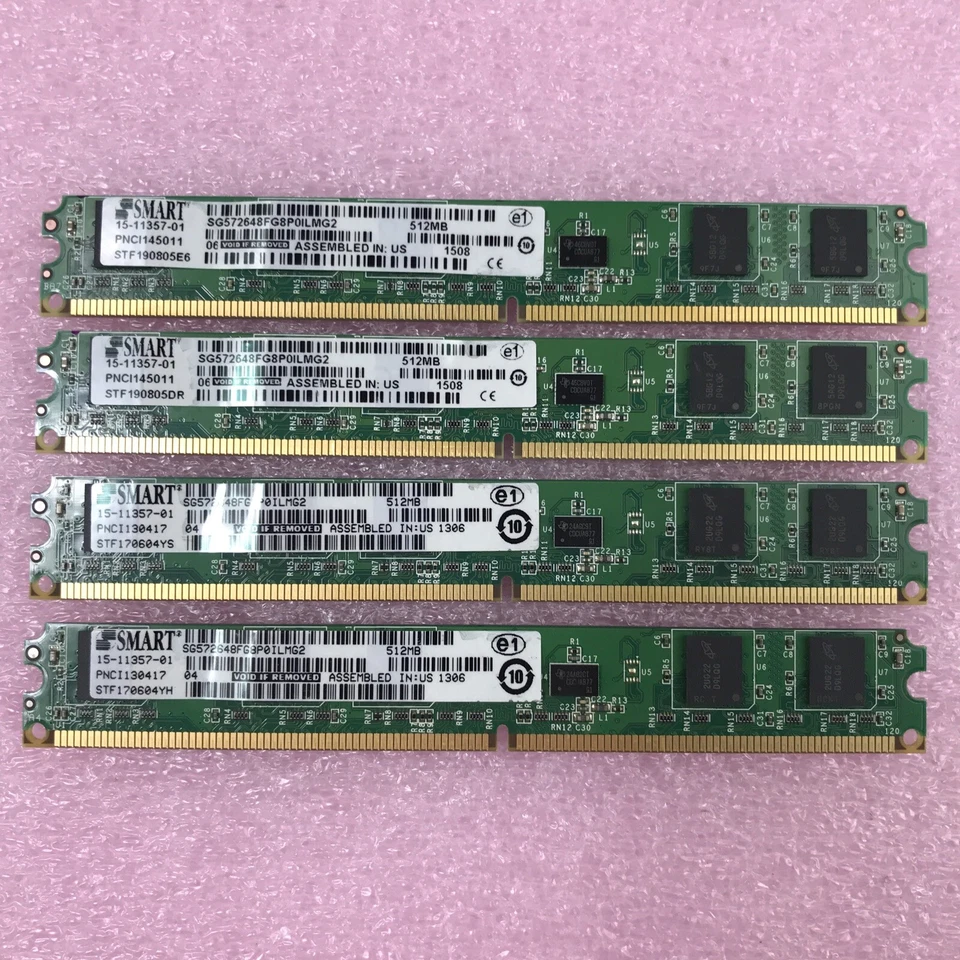 (Lot of 4) CISCO Smart 15-11357-01 512Mb DRAM Memory for 39xx 29xx ISR - Image 1 of 4