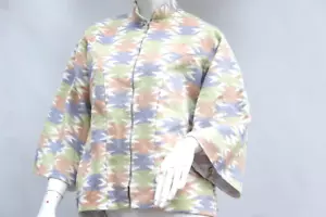 Vintage Women's Ikat Print Kimono Sleeve Blazer Jacket - Picture 1 of 8