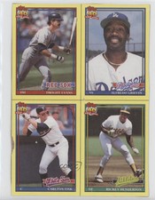 1991 Topps Wax Box Bottoms Dwight Evans Alfredo Griffin Carlton Fisk #EFGH HOF