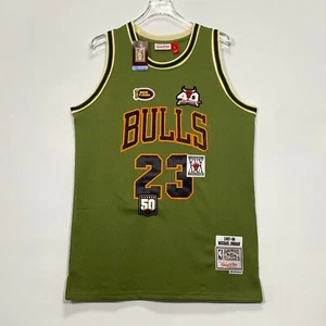 Michael Jordan#23 Basketball Jersey 97-98 Season Retro Green Jersey Sewing S-2XL - Picture 1 of 9