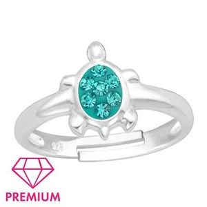 Schildkröte Kinder Premium Ring 925 Silber - Größe 2,5 für Schmuck Geschenk - Picture 1 of 5