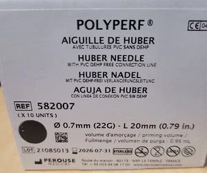 POLYPERF® Port Nadeln Huber Nadel 0.70 mm 22G L 20mm.  Neu 10 Stück - Bild 1 von 10