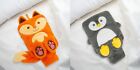 Novelty Super Soft Night Owl Cute Plush Animal Hot Water Bottle / Fox or Penguin
