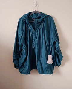 Athleta Womens Hooded Jacket 3X Teal Green Superset Windbreaker Zip Lightweight - Picture 1 of 7