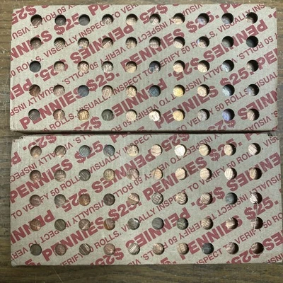 Caja bancaria sellada centavos lote de 2 cajas mixtas sin buscar centavos Lincoln circulados Foto 1 de 4