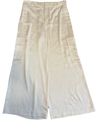 Pantalones cargo Chico’s Marfil pierna ancha satinado talla 14 regular (M/L) – Nuevos con etiquetas Foto 1 de 4