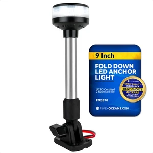 Stern Light Anchor Light LED Boat Navigation Lights Fold Down,12V, 9 Inch - Picture 1 of 9