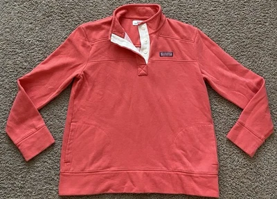 Camisa Pullover Vineyard Vines Mujer Jaspeada Botón Tapeta Oveja Talla Mediana Foto 1 de 4