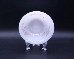 Federal Glass Golden Glory Dessert Bowls White Set of 4 Vintage Bamboo Leaves - Picture 1 of 12