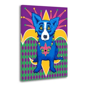 George Rodrigue Blue Dogs-Mardi gras dog Home Decor Wall Art Canvas Print Poster - Picture 1 of 8