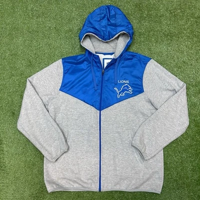Detroit Lions NFL Men's Front Zip Hooded Jacket  Mens Size XL - Image 1 of 4