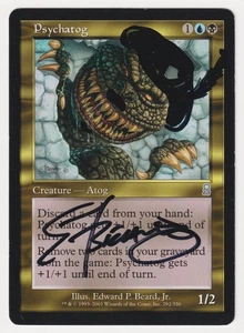 Signed Altered Psychatog Sketch HP Odyssey Artist Edward P. Beard, Jr. MTG Magic - Picture 1 of 2