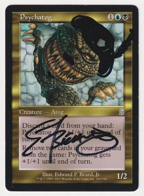Signed Altered Psychatog Sketch HP Odyssey Artist Edward P. Beard, Jr. MTG Magic - Image 1 of 2