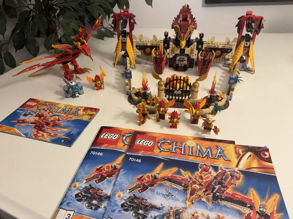Lego Legends Of Chima Flying Phoenix Fire Temple 70146 & 70221 98% Complete - Image 1 of 4