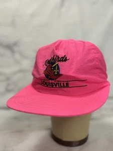 Vintage Louisville Redbirds Hat Cap Adjustable Snapback Baseball Pink MiLB 90's - Picture 1 of 10