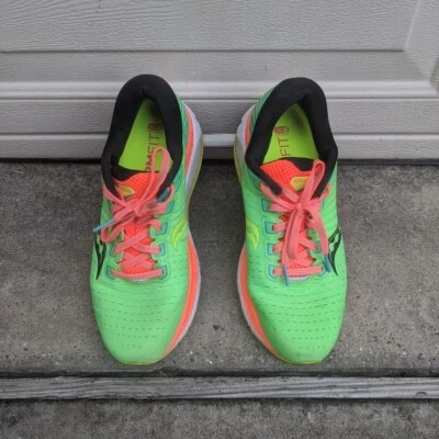 Saucony Guide 13 Form Fit Women's Sz 8.5 US Green Orange Running Shoes S10548-10 - Image 1 of 4