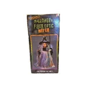 Vtg FOREMOST Fiber Optic Halloween WITCH Light Up - 12" Color Changing Tested - Picture 1 of 13