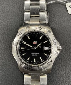 Tag Heuer Aquaracer WAF1110 Black Dial Quartz Men's Watch * Serviced * - Picture 1 of 13