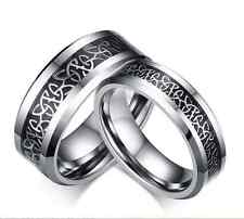 High quality Tungsten steel Carbon fiber pattern design Love Couple Rings 1 PAIR