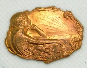 bel ornement de broche en cuivre art nouveau - Bild 1 von 2