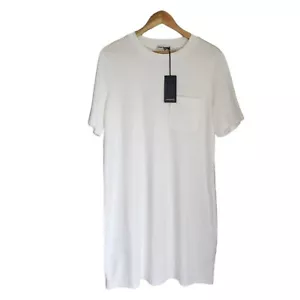 NEW Country Road Antique White T-shirt Dress Size S (10) BNWT RRP $119 Pockets - Picture 1 of 11