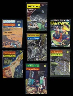 Amazing - Fantastic - Fantasy Science Fiction - 7 Book Lot 1964 1966 1967 & 1968 - Imagem 1 de 4