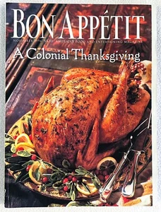 Bon Appétit Magazine A Colonial THANKSGIVING Recipes Vintage 90’s November 1996 - Picture 1 of 7