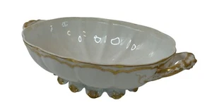 VTG Haviland France Limoges White Gold Oval Serving Bowl 12" Porcelain Dish H907 - Picture 1 of 7