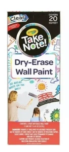 🖍Crayola Take Note Dry-Erase Wall Paint 20 Sq Ft Low Odor Imagination Canvas M1 - Picture 1 of 9