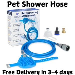 Pet Shower Hose Attachment - Gentle Massage Silicone Bristles for Grooming Dogs - Picture 1 of 7