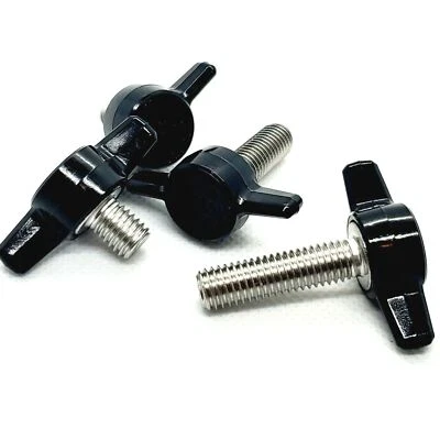 WESTERN SUPPLY WAREHOUSE M6 Thumb Screw T Bolts Black Plastic Tee Wing Knob Stainless Steel 6mm x 1.0mm