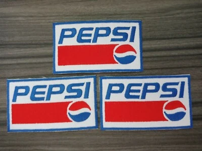 3 pcs PEPSI iron-on Patch Embroidered Sew on Shirt Jacket Hat Jean Bag Cloth - Image 1 of 4