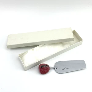 Tortenheber Rhodonit-Griff | Edelstahl | Gravur Kreuz | 17 cm | Vintage Unikat - Picture 1 of 18