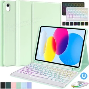Backlit Keyboard Case Mouse For iPad 5/6/7/8/9/10/11th Gen Air 6 5 4 3 Pro 11" - Picture 1 of 39