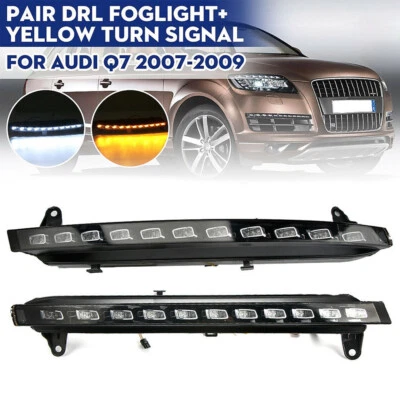 Paar LED Auto Tagfahrlicht Blinkerleuchte Nebelleuchte DRL für Audi Q7 2007-2009 - Bild 1 von 4