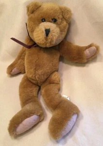 Oriental Trading Company Brown Teddy Bear Plush Stuffed Animal Bow 10” Vtg - Picture 1 of 3