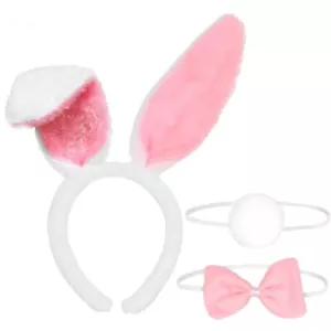 Tudniky Bunny Ears Headband Easter Bunny Costume Set Bunny Tail and Bow Tie E... - Picture 1 of 6