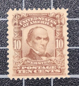Scott 307 - 10 Cents Webster - postfrisch - schöne Briefmarke - PF Zertifikat - SCV - 150,00 $ - Bild 1 von 3