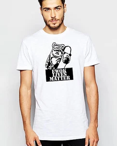 STAR WARS Ewok Lives Matter Classic Funny Tshirt in White - Picture 1 of 1